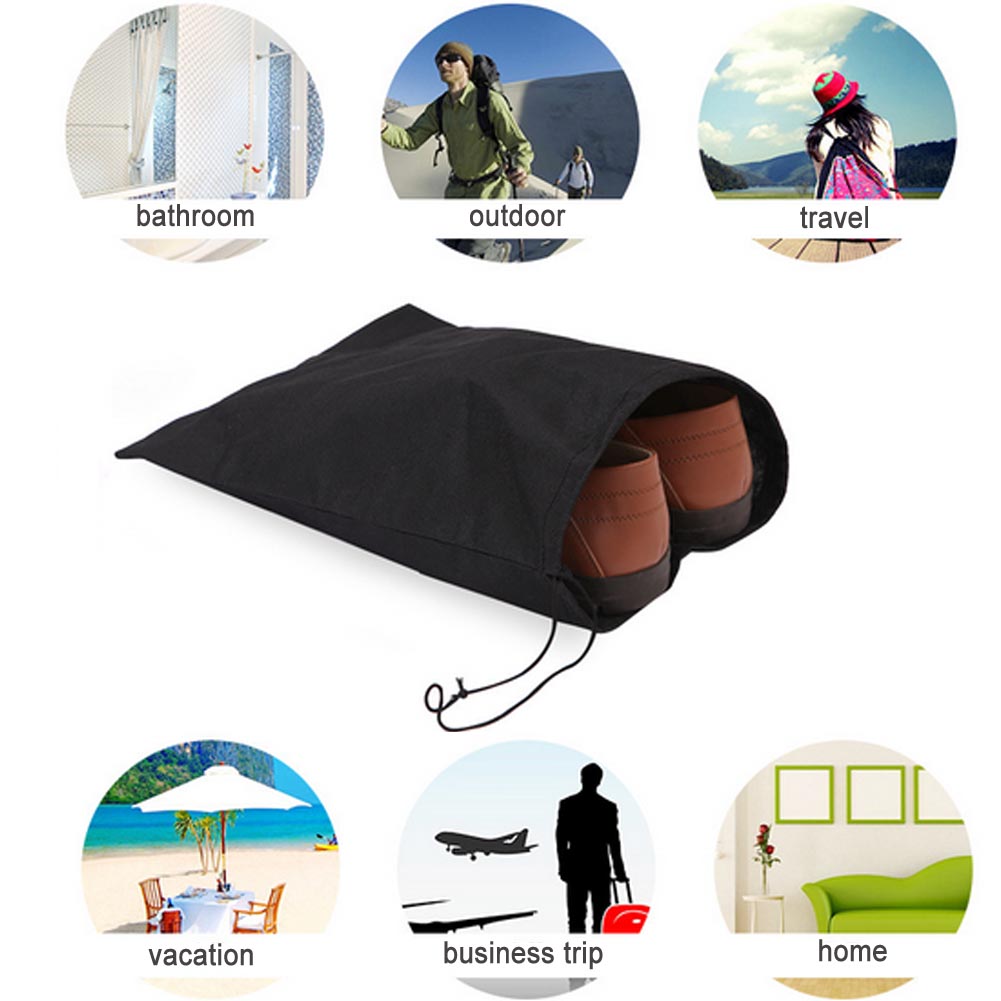 

reusable eco-friendly non woven shopping bags customized logo Non-woven Fabric Travel Bag Drawstring Closure Shoe Protection Storage bag