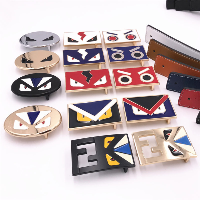

Fashions Brands Belts Unisex Monster Eyes Buckle Waistbands Luxury Men Trousers Leather Straps Women Skirt Belt, Orange