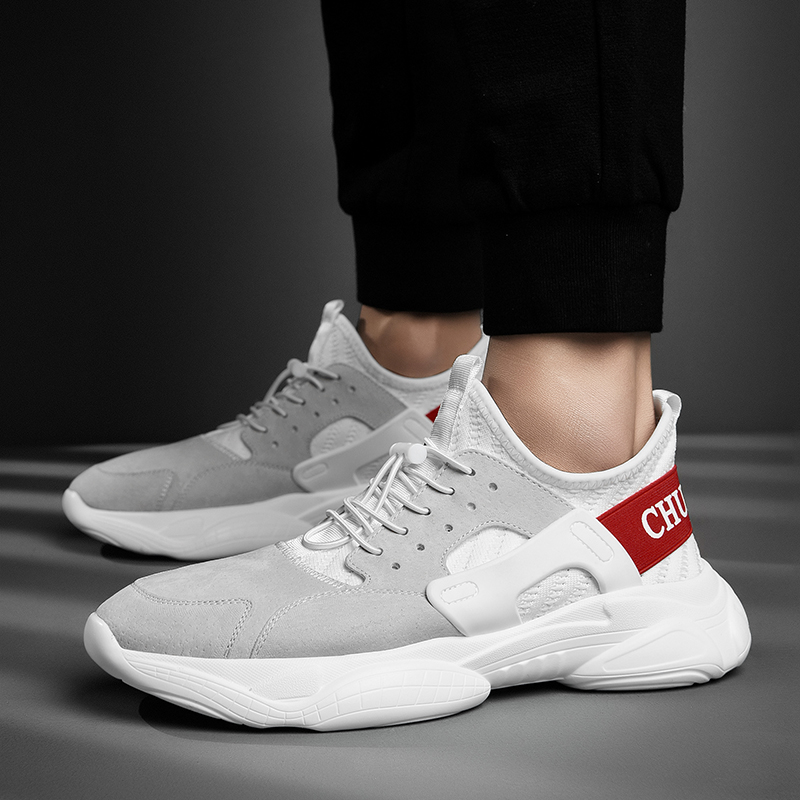 

2022 Running Shoes Sport Pigskin Flyweave Sneakers G.N.SHIJIA Fashion Designer Top Quality Polyurethane Shoes Sole Black Grey, #1 black