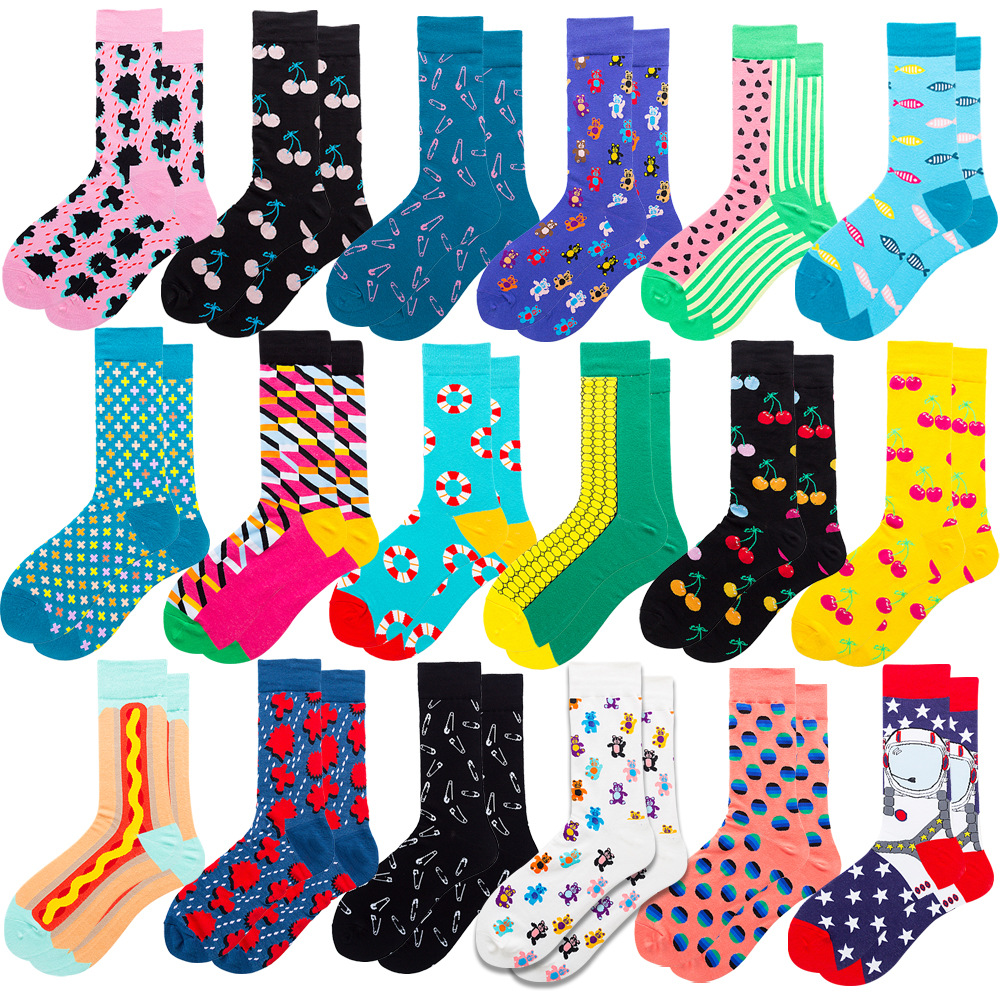 

Men's Dress Crazy Cute Colorful Patterned Novelty Funny Casual Soft & Comfortable Combed Cotton Crew Socks Pack Gift, Multi