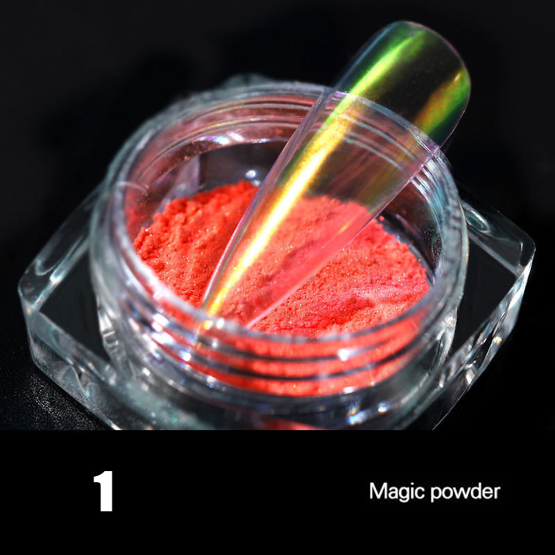 

Aurora Powder Nail Glitter Manicure Pigment Mermaid Chrome Mirror Nail Powder LDO99, Silver;gold