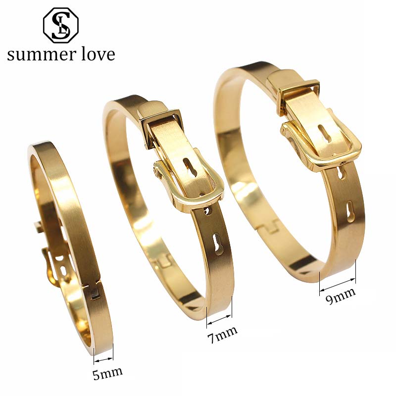 Moda De Titanio Pulsera Brazalete Hebilla de cinturón