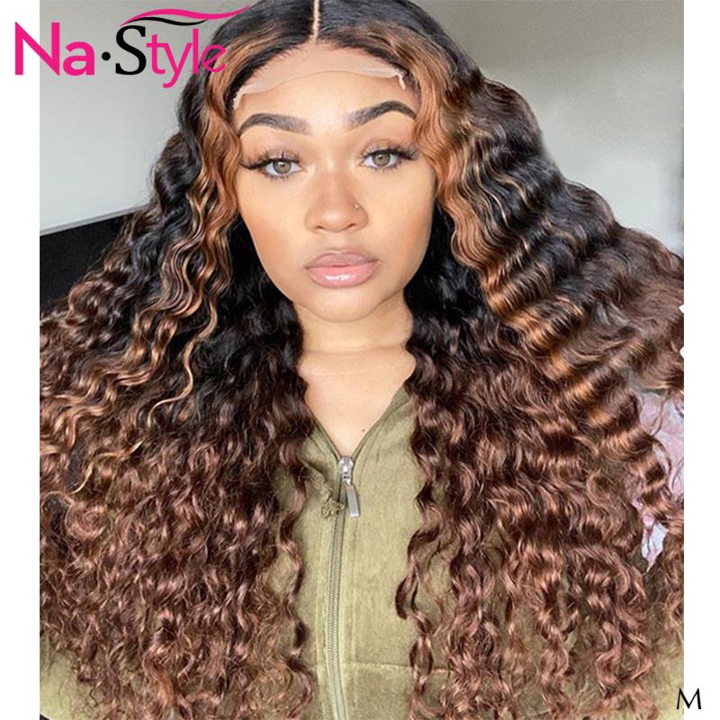 

1b/4 Honey Blonde 13x6 Lace Front Wig For Black Women Natural Curly Human Hair Wigs PrePlucked With Baby Hair Brazilian 150 Remy, As pic