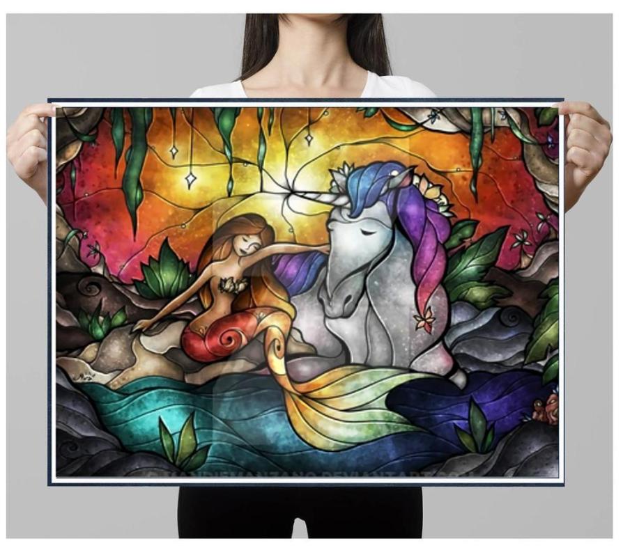 Acrylgemalde Meerjungfrau Am Strand Kunst