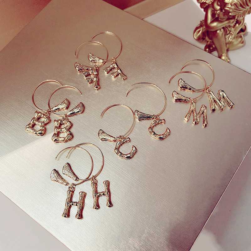 

Charm Fashion Jewelry Trendy Big Hoop Earrings For Women Round Classic Letter Exaggerated Style Club Party Girl Earing