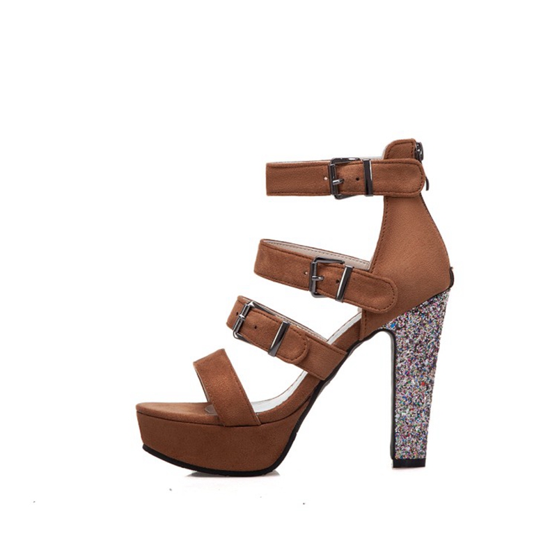 

Big 35- 44 Sandals Cool boots Platforms 3.5CM Dress Women Party Wedding Shoes woman Sexy High Heels 12CM Pumps, Black