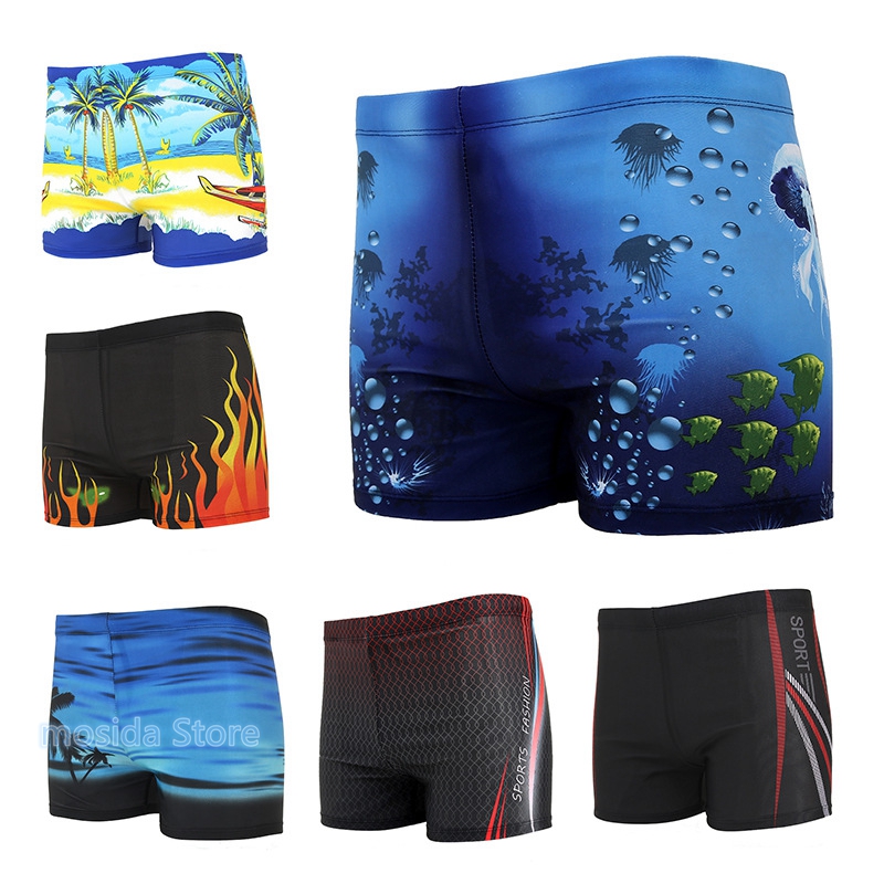 

Men's swimming trunks plus size printed spa boxer shorts loose quick-drying swimming trunks