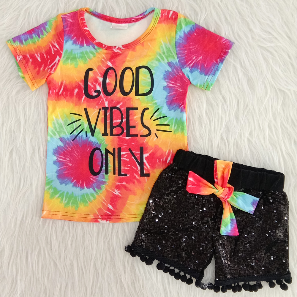 

hot sale kids designer clothes girls set summer clothes children wears milk silk short sleeve pant set baby girls clothing set, Multi