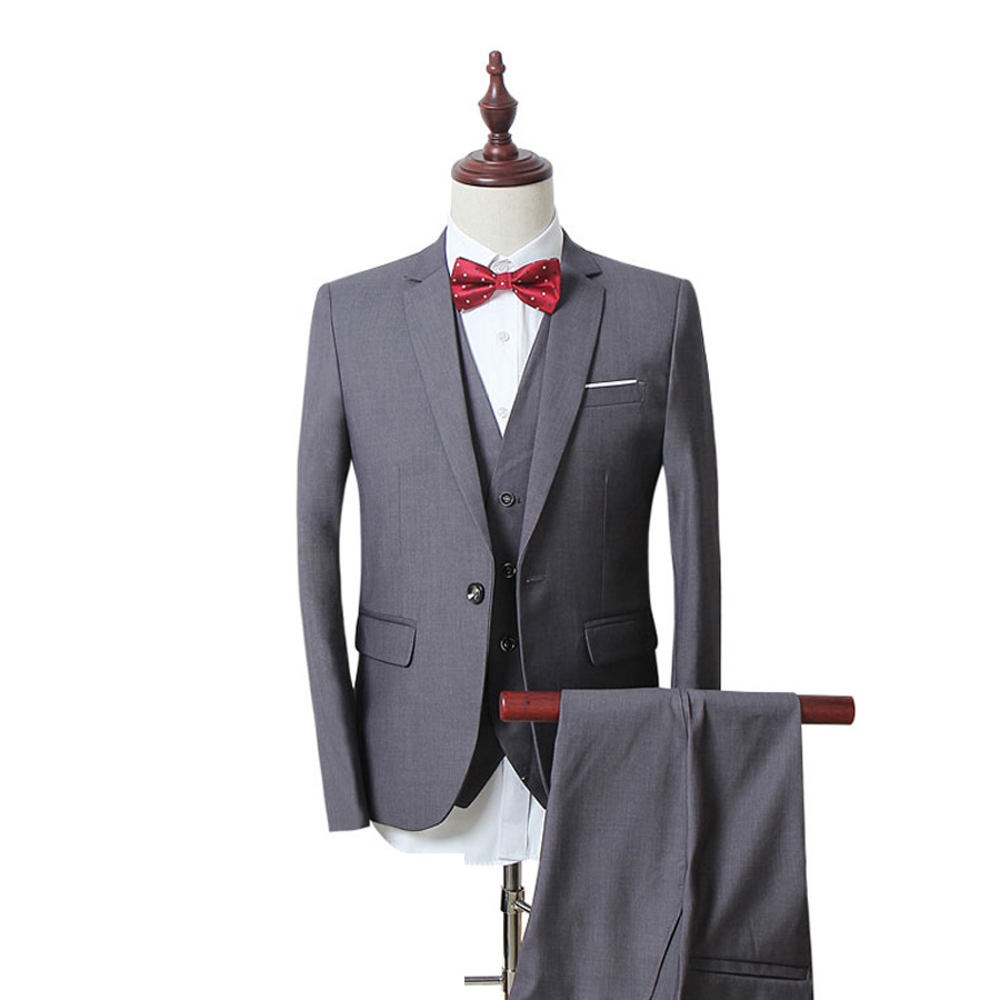 

Popular One Button Groomsmen Notch Lapel Groom Tuxedos Men Suits Wedding/Prom Best Man Blazer ( Jacket+Pants+Vest+Tie) 515, Same as image