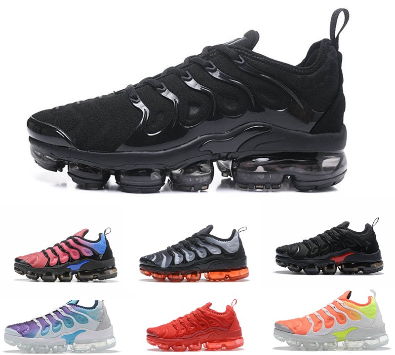 

2020 Men Mens TN Plus outdoor Running Shoes Geometric Active Red Grid Print Lemon Lime Ultra Breathable sneakers Trainers Sports shoes 36-45