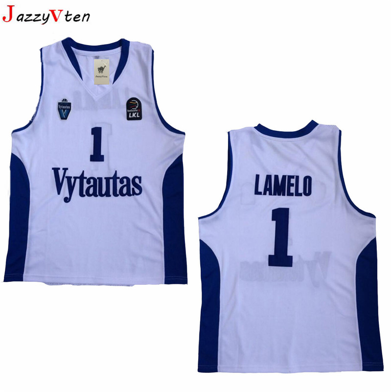 

Mens LaMelo Ball #1 LiAngelo #3 Lavar #99 Lithuania Vytautas Basketball Jersey Blue White Stitched Shirts -XXL