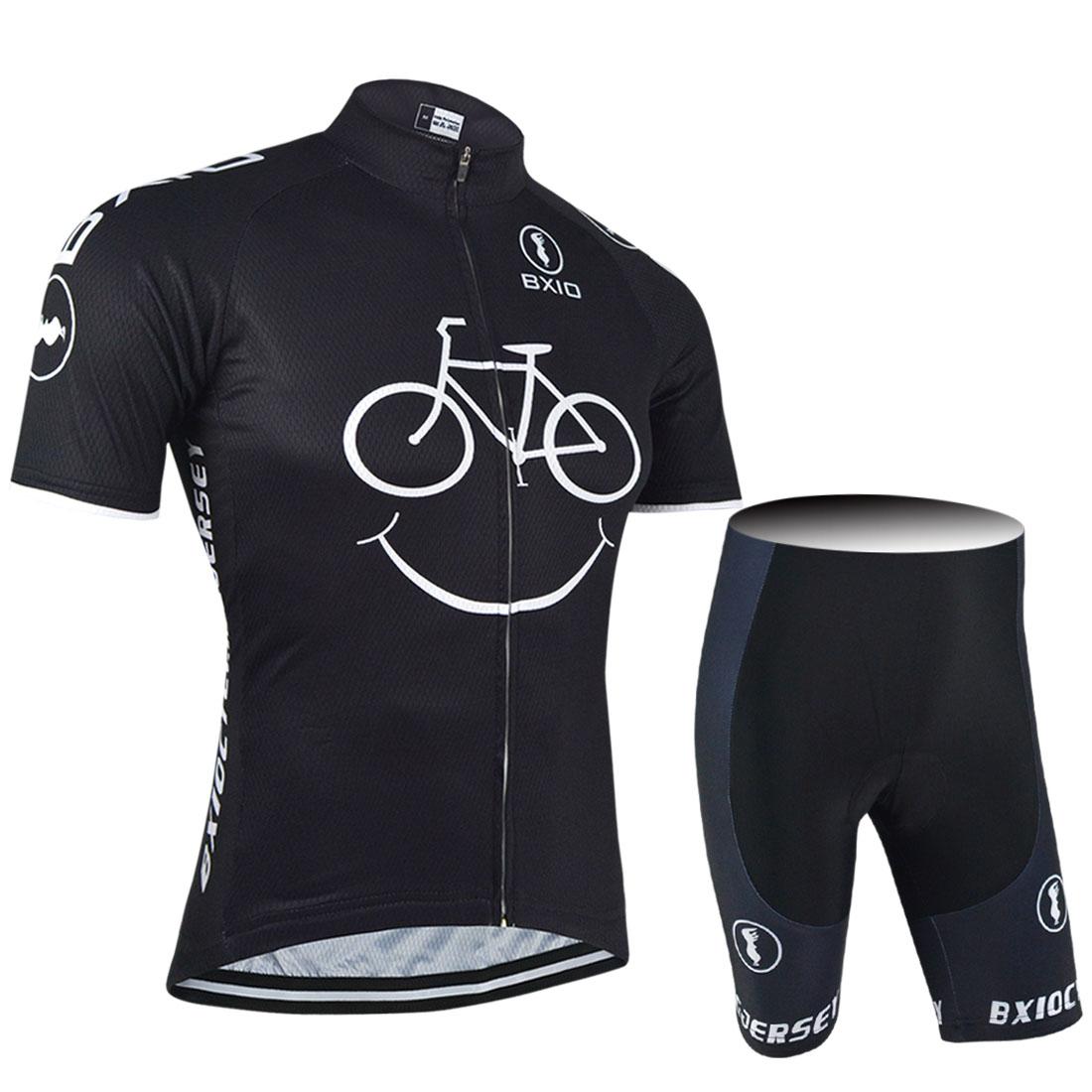 

2019 BXIO New Comming Cycling Jerseys Yellow Smile Mountain Bike Clothes Short Sleeve Quick Dry Cycling Sets Breathable Bikes lulinxia, Orange