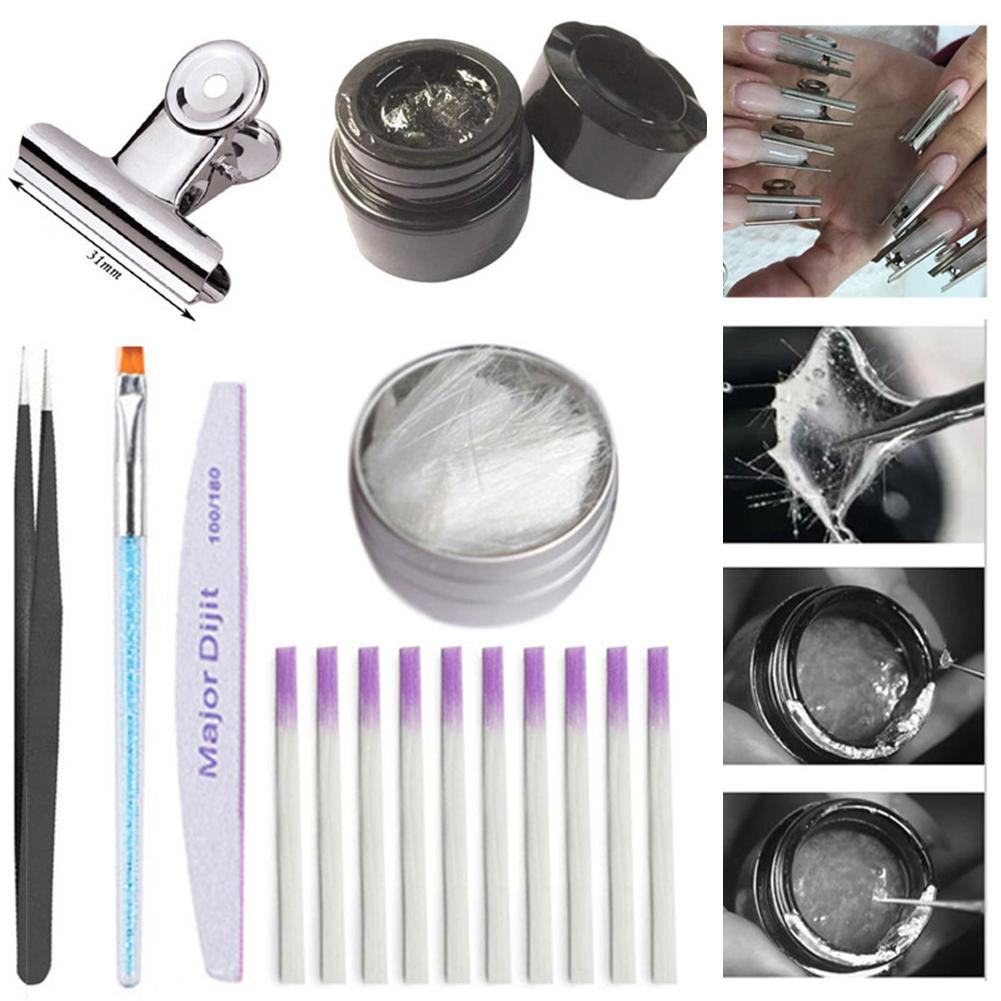 

Professional Fiberglass Nail Kit Fiber Nails Extension Manicure Salon Tool Set skin-friendly for DIY nail art decoration