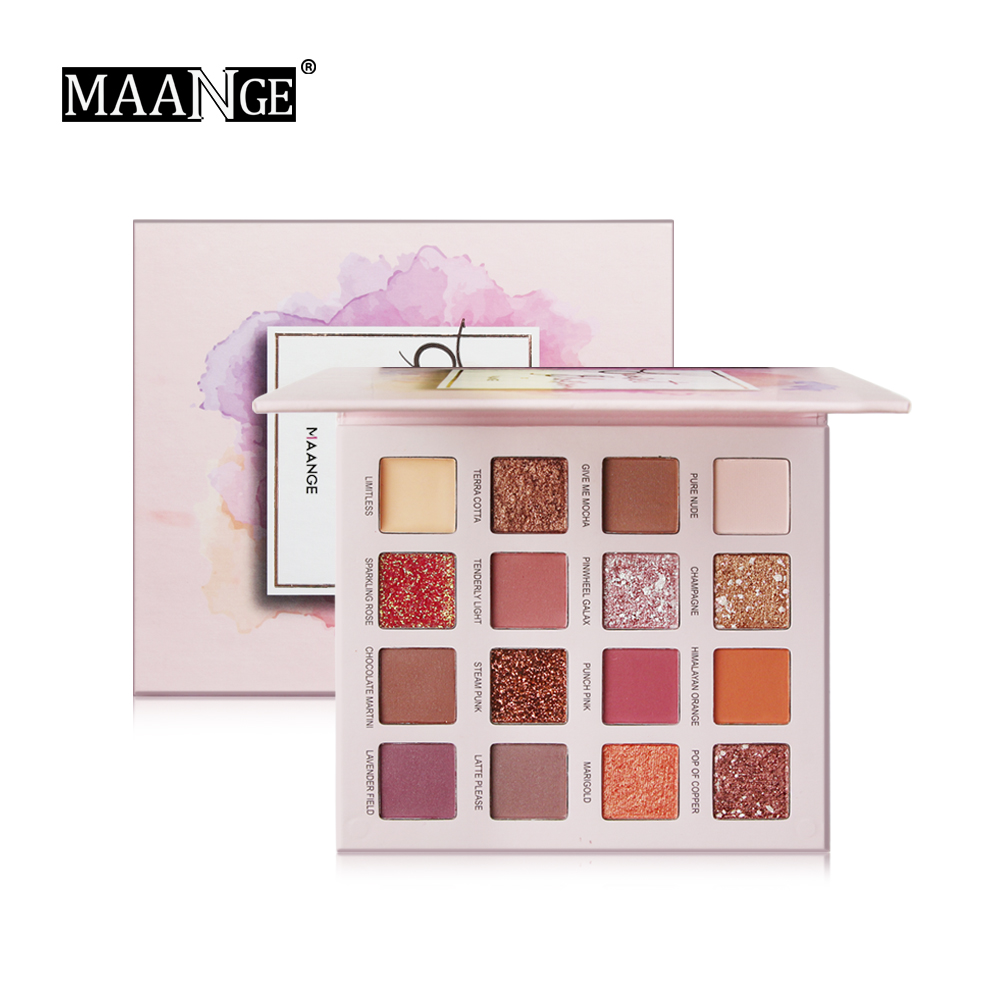 

MAANGE 16 Colors Sunrise Eye Shadow Palette Glitter Matte Pigment Eyeshadow Loose Quality Eyeshadow Makeup Pallete, Army green