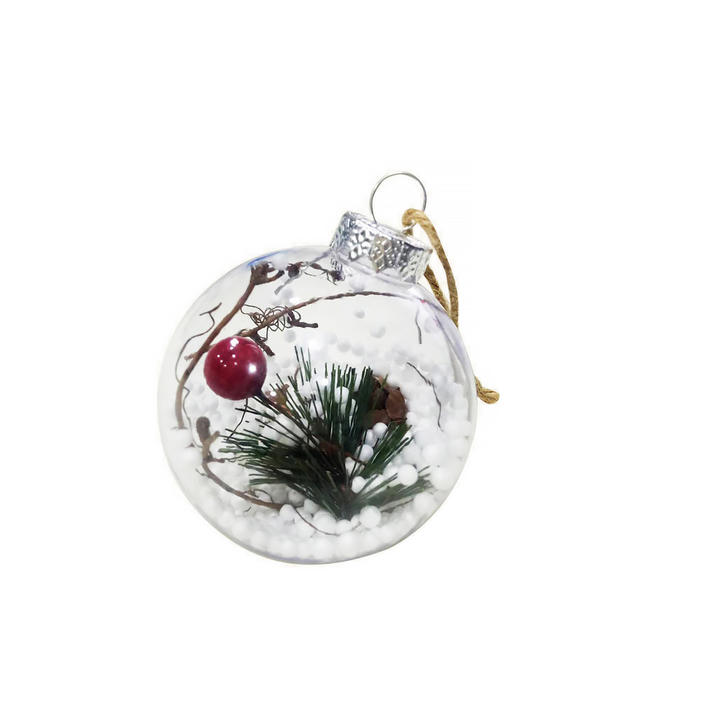 

Creative Delicate Christmas Ornaments Transparent Balls Xmas Tree Decorations Hanging Ornaments Plastic Hollow Hanging Ball Wit