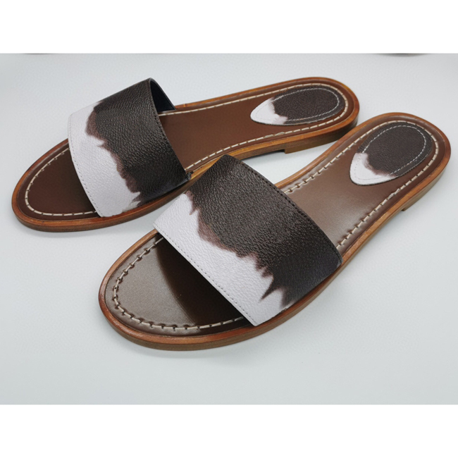 

2020 New Color Luxury Sandals Fashion Women's sandals brand WITH BOX flower printed letters beach flip flops slipper shoes big size 35-42, Brown