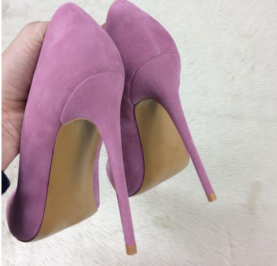 

Hot Sale-High Heels Women Shoes Pink Purple Suede Leather Pointed Toes High Heels Sexy Stiletto Thin Heel Boots Sandals,Women Dress Shoe, Heel 8cm