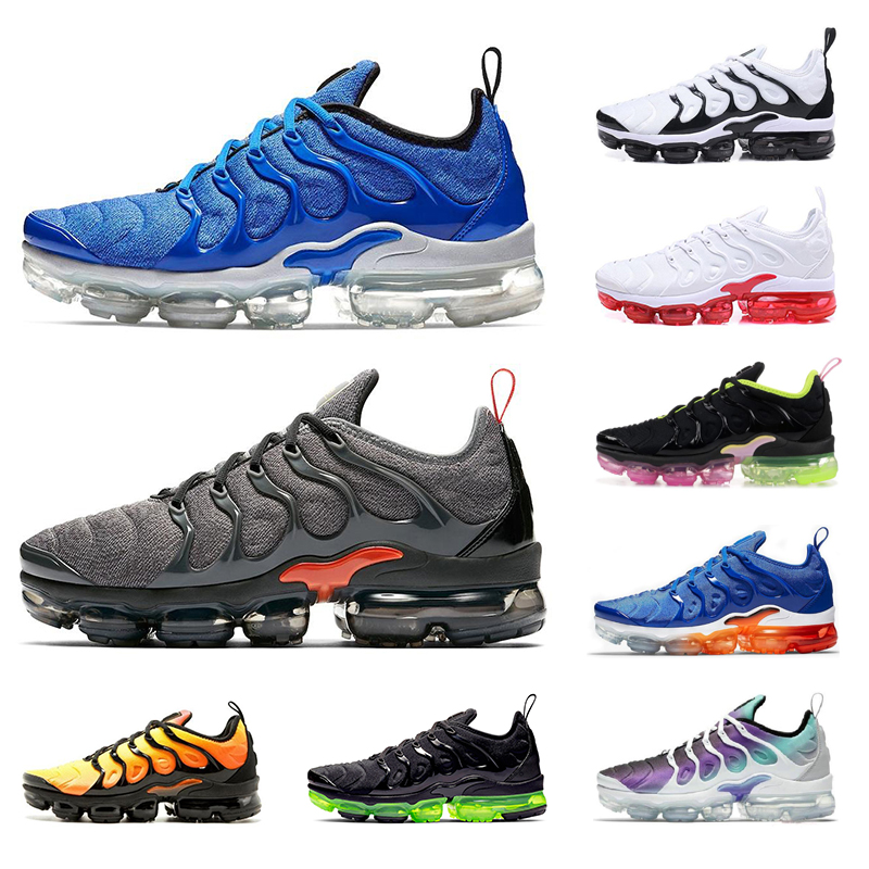 

Original 2020 Running TN Plus shoes for men women brand Sports Sneakers Mens Trianers Chaussures Triple black white Blue Orange Volt, 36-40 color 1