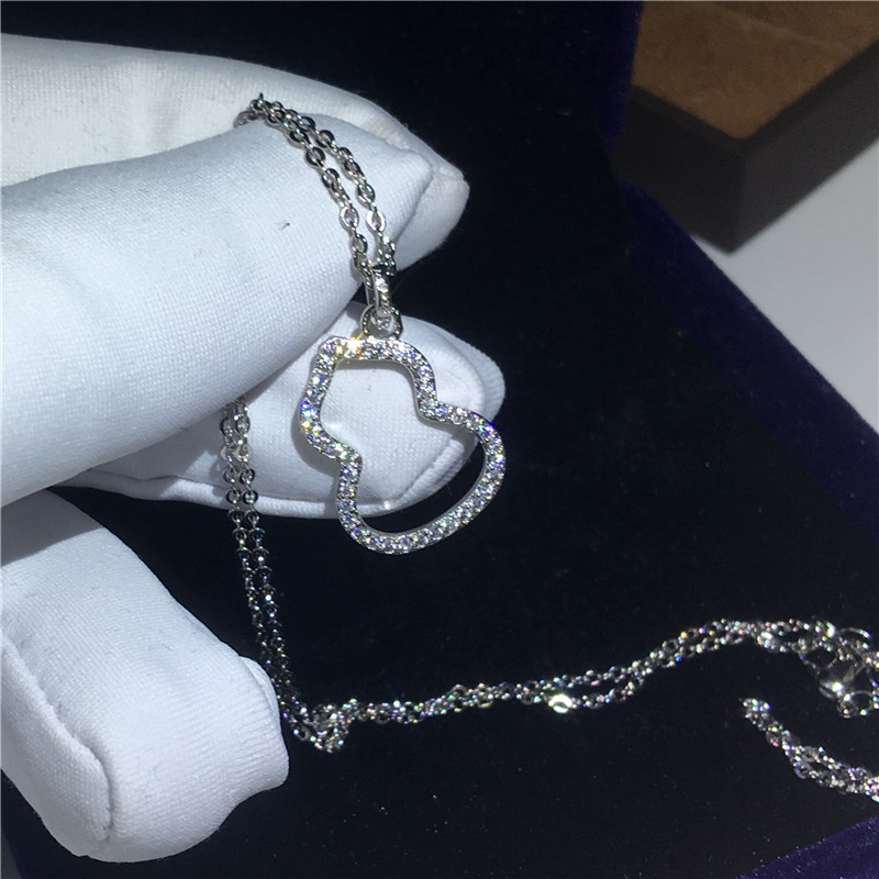 2018 pendentif en forme de gourde éblouissante avec collier en argent Sterling 925 5A zircon Cz pendentifs de mariage de fiançailles pour les fem