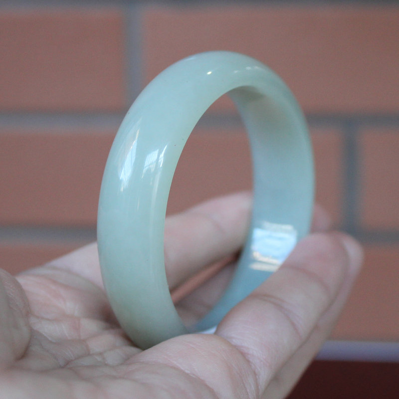 

Gift Certificate Natural Myanmar A-Class Raw Stone Carving 54-62mm Light Green Bracelet Bracelet Best Gift