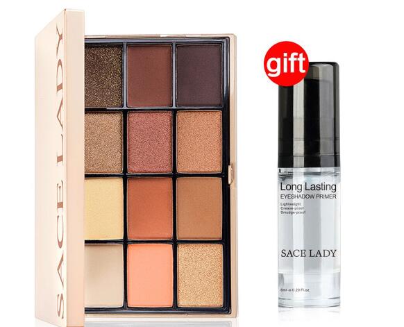 

Buy 1 Get 1 Gift SACE LADY 12 Colors Eyeshadow Palette +Smudge Proof Eyeshadow Base, Customize