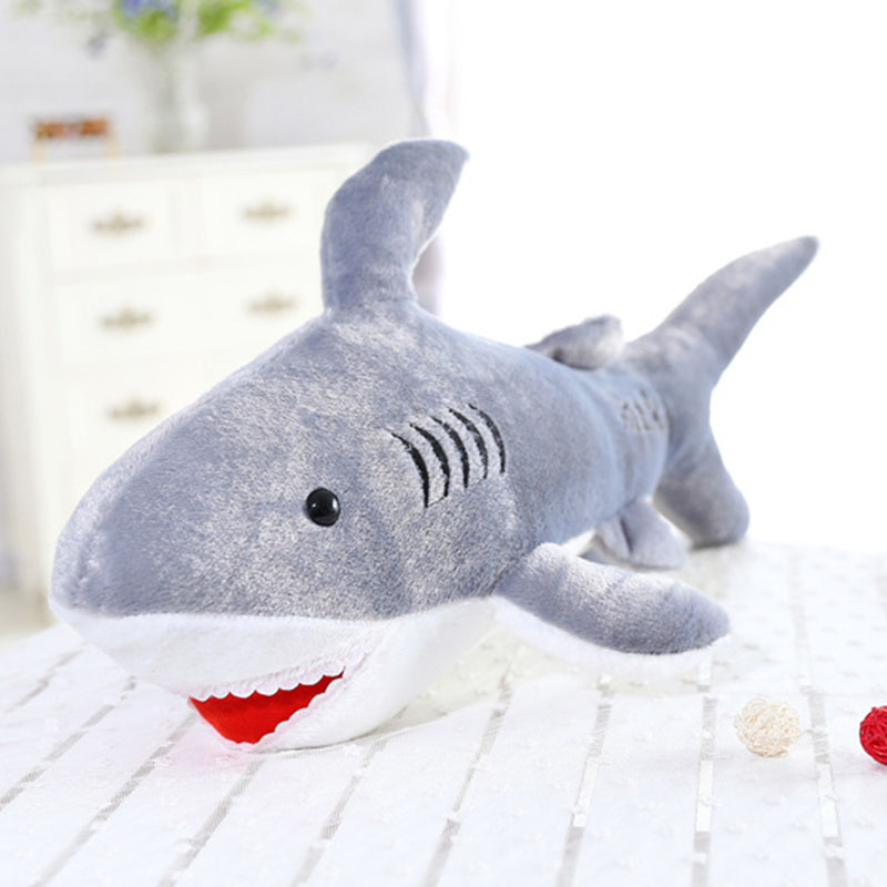 

45cm Kawaii Soft Giant Shark Plush Whale Stuffed Fish Ocean Animals Doll Toys for children kids cartoon toy for gift LA205, Gray