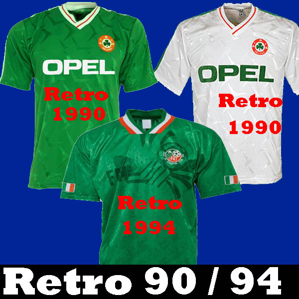 

Thailand 1990 1992 Ireland RETRO soccer jersey football shirt Republic of Ireland National Team Jerseys 90 World cup kit green white, Black;yellow