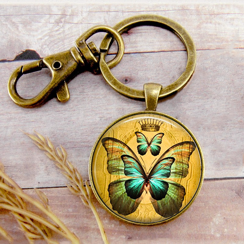 

Vintage Butterfly Key Ring Key Chain Key Buckle Insect Pendant Birthday Festival Anniversary Gift Jewelry Accessories
