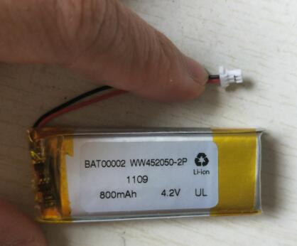 

Free shipping WW452050-2P 800mAh 4.2V 452050 -2P li-polymer battery lithium battery