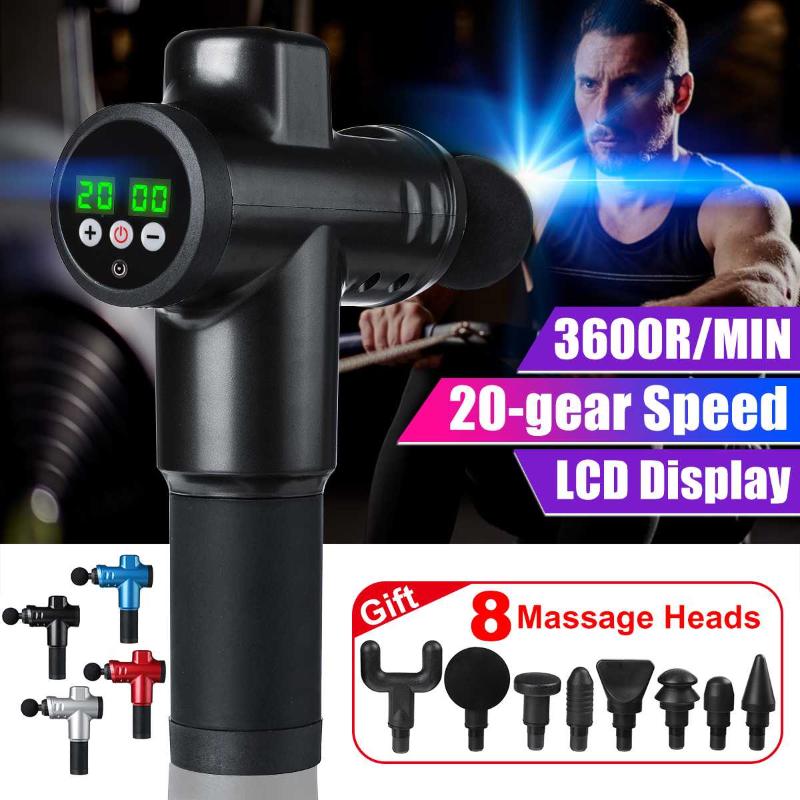 

2020 New USB Cordless Electric Muscle Massager Therapy Fascia Massage Gun Deep Vibraion Muscle Relaxation Body Shaping Fitness
