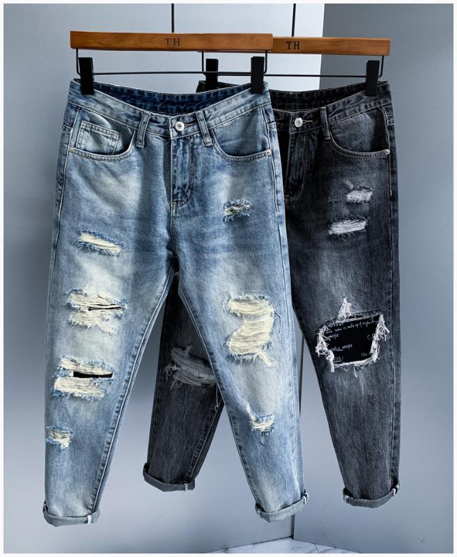 

AH0261 Fashion Men's Jeans 2020 Runway European Design party style Men's Clothing, As pic