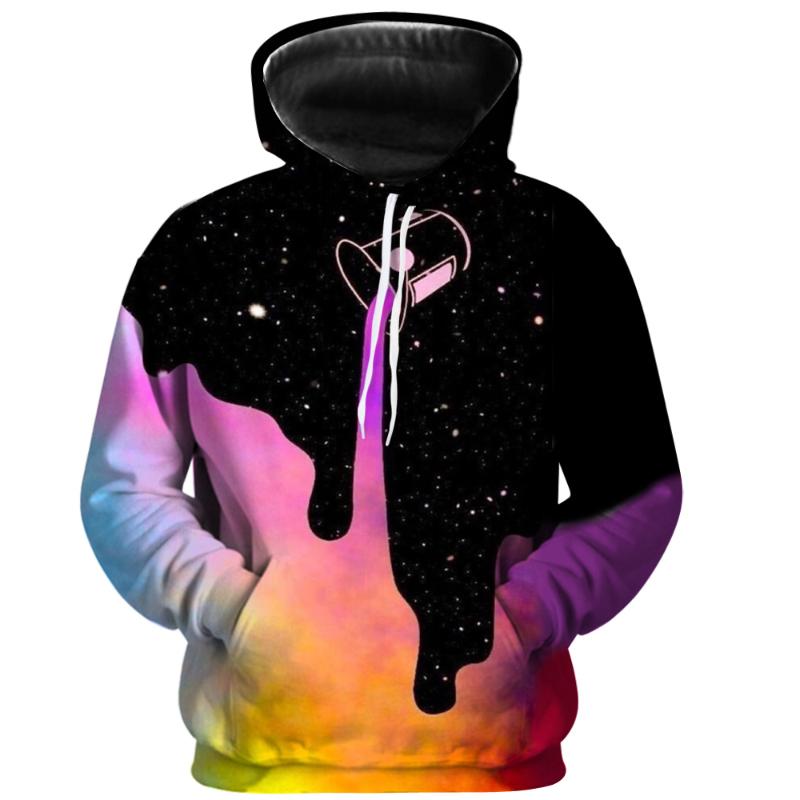 Sweats à capuche pour hommes Sweatshirts Plus Taille Space Galaxy Versez le lait Hommes Femmes Autumn Hiver Pullover Top Sweat Casual Sweat Homme