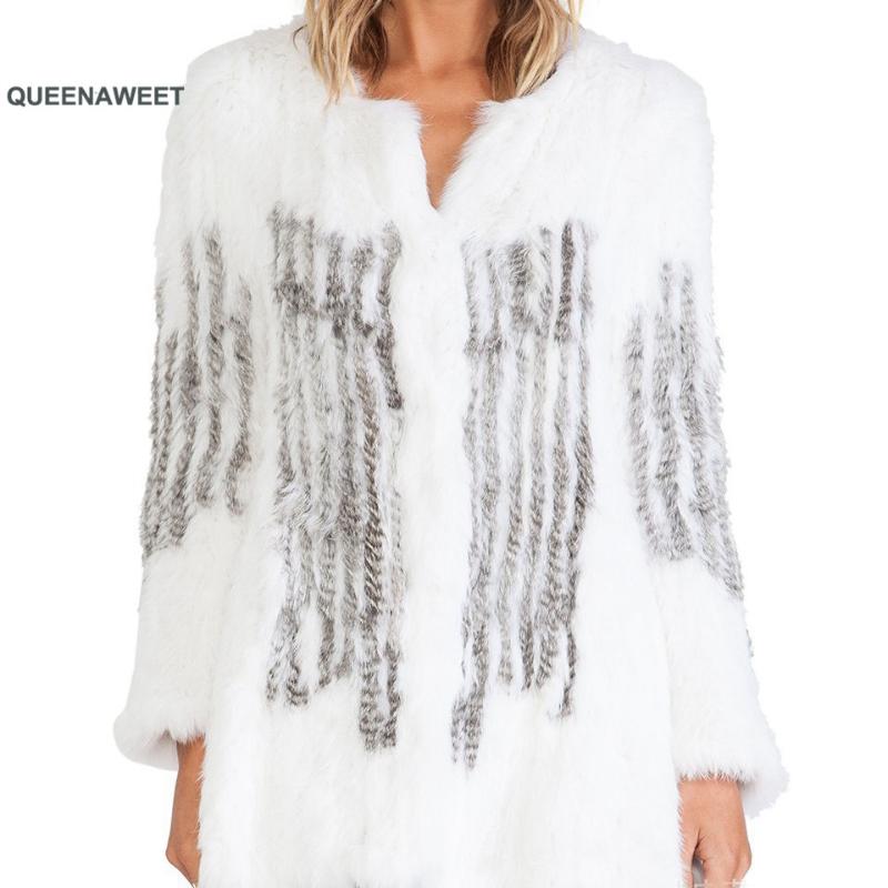 

2019 High Quality Real Fur Coat Genuine Full Pelt Fur Jacket Women's Design Coat Natural Wholeskin O-Neck, White