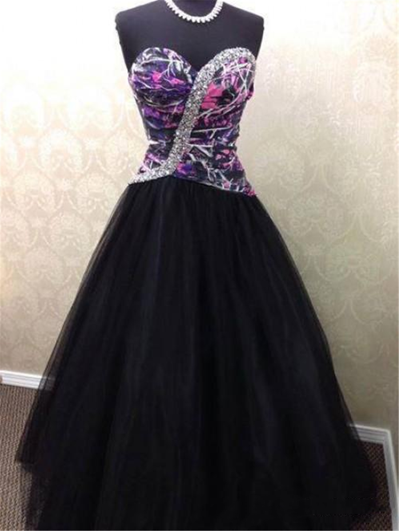 Sweetheart A-Line Black Tulle Camo Wedding Dresses Muddygirl Bridal Gowns Camouflage Outside Long Robe De Mariage Countryside Plus Size