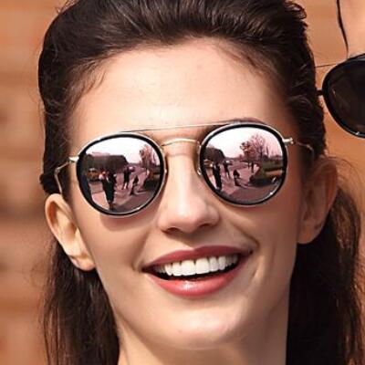 

Fashion Double Bridge Mirror Sunglass Men Women Designer Round Sunglasses UV400 Protection Outdoor Driving Eyewear 6cz3 with case