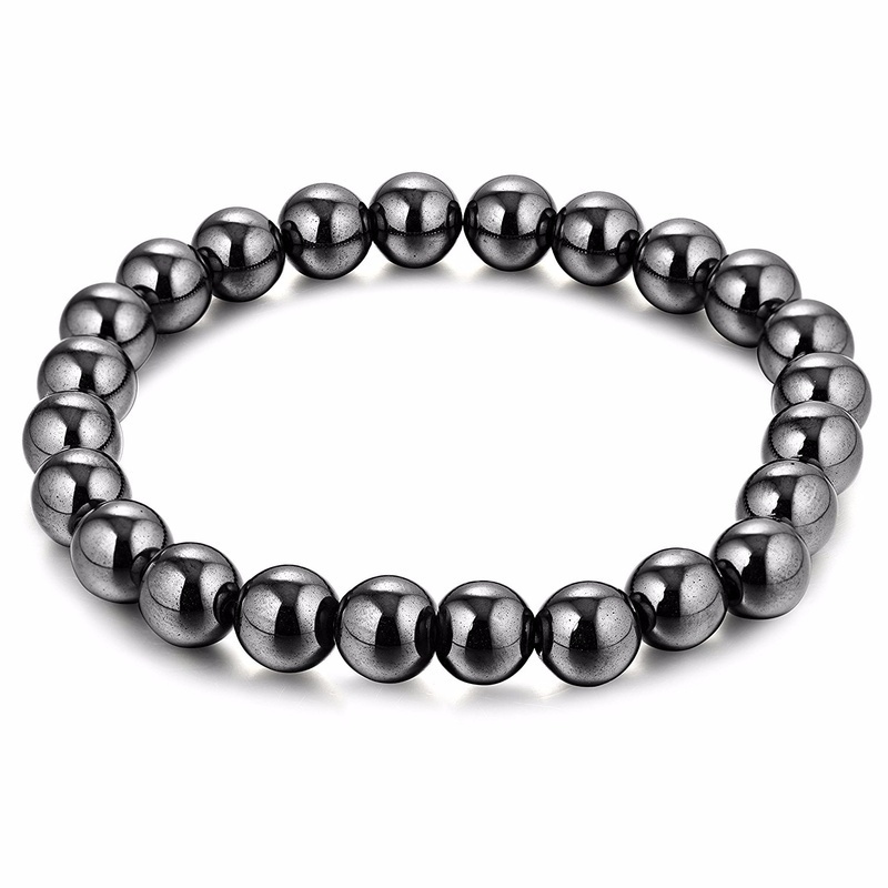 Magnetic Bracelet Perles Hématite Pierre Thérapie Soins De Santé perdre du poids Bijoux