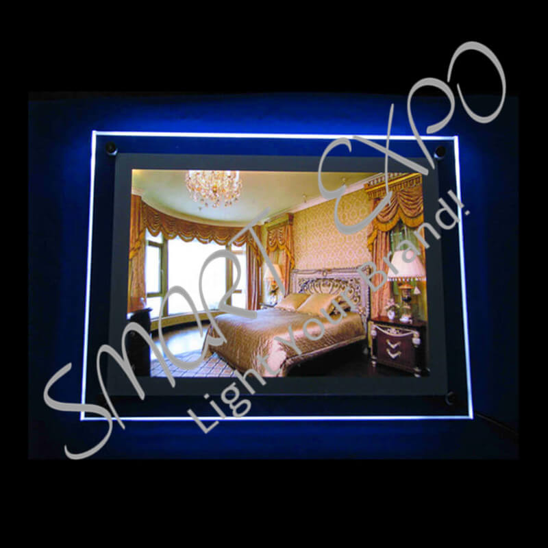 

A4 Wall-Mounted Advertising Display LED Light Box Display with Acrylic Panel LED 2835 Side-Lit Strong Wooden Case Packing