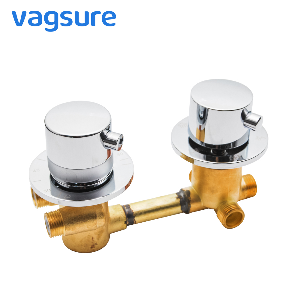 Brass Thermostat Shower Diverter Faucet Shower Temperature Control Tap Mixer For Bathroom 2/3/4/5 output-image-469504325