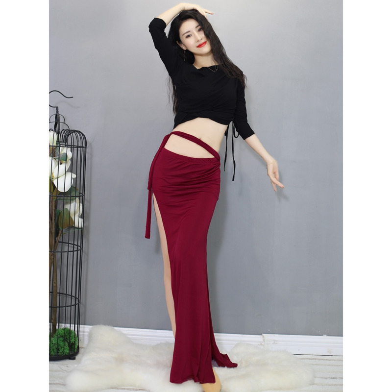 

sexy adult bellydance belly dance set top and hip skirt with slit professional woman egypt performance practice wear clothe suit, White top
