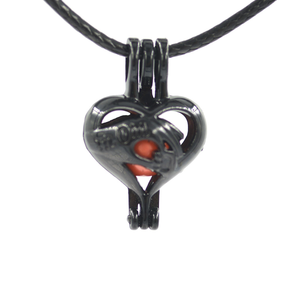 

black pearl cage pendant Silver Rainbow color Love wish gem beads cages locket DIY charm pendants mountings For Jewelry Making in Bulk