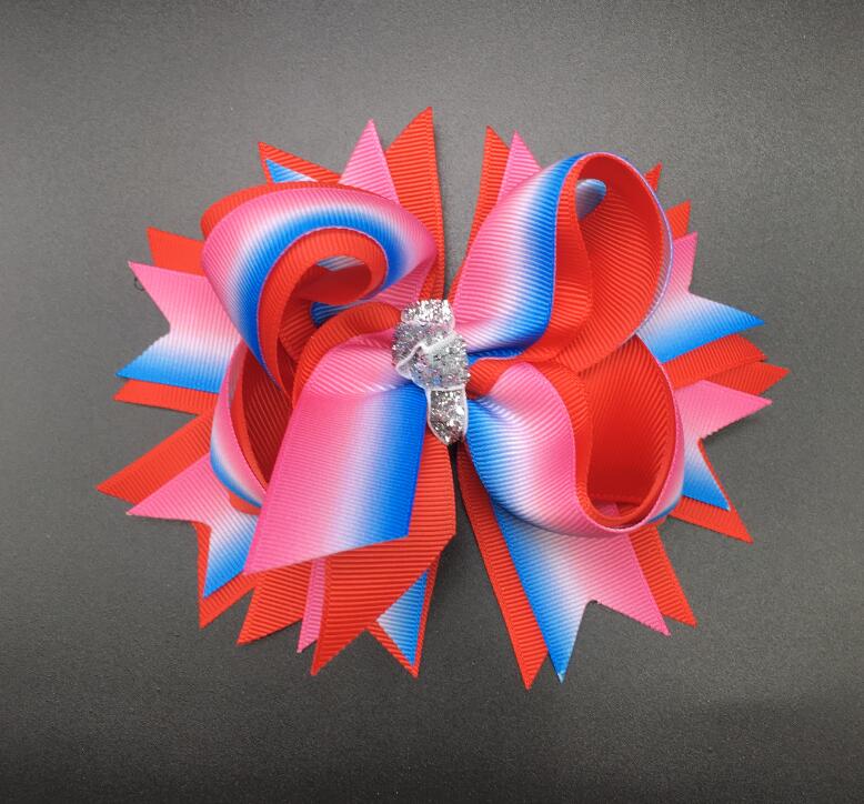 

1PC 4th Of July Boutique Bows Hairpins Bling bling Girls Hair Bows Children Hair Clips Kids Accessories