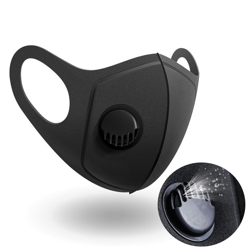 

7339044 Fast Shipping Face Mask Protective With Breathing Valve Reusable Mask Safety PM2.5 Haze Fog Dustproof Activities Black Mask Stock