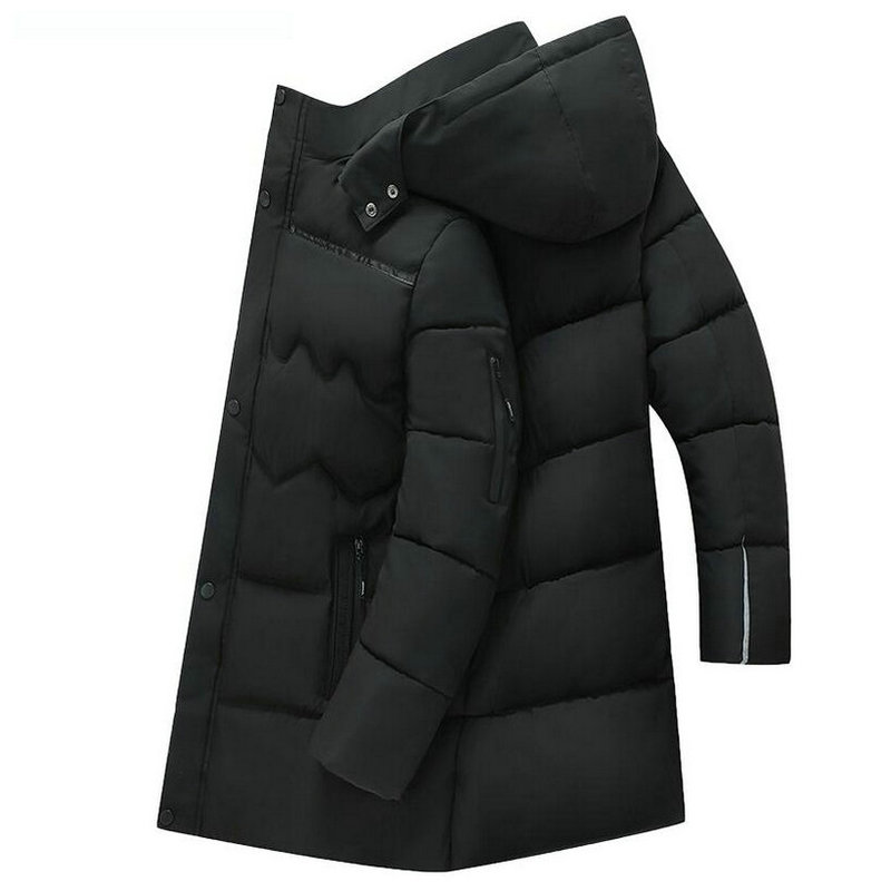 

Winter Parka Men's Solid Jacket 2020 New Arrival Thick Warm Coat Hip Hop Hooded Jacket Windproof Padded Coat Fashion Men, Black