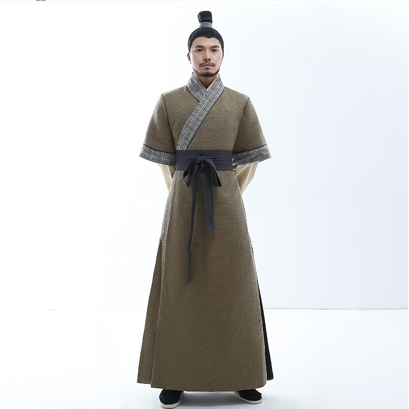 

Hanfu Male Costume Ancient Chinese Swordsman Stage Performance Hanfu cosplay Costume for men, Gray