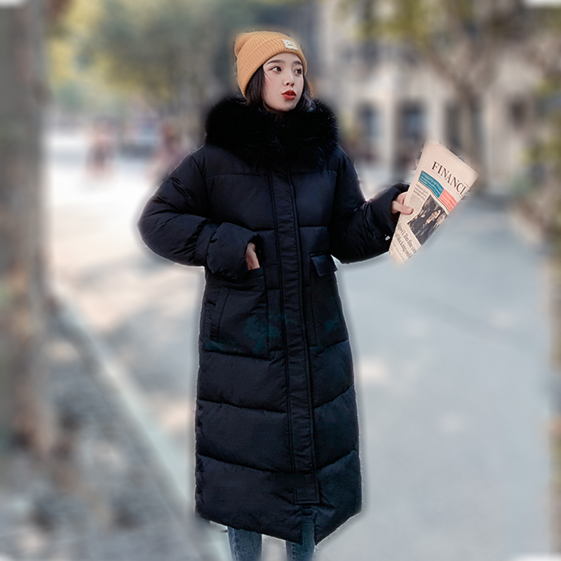 

new 2020 winter down cotton jacket women long coat parkas thickening Female Warm Clothes fur collar down jacket T95, Beige