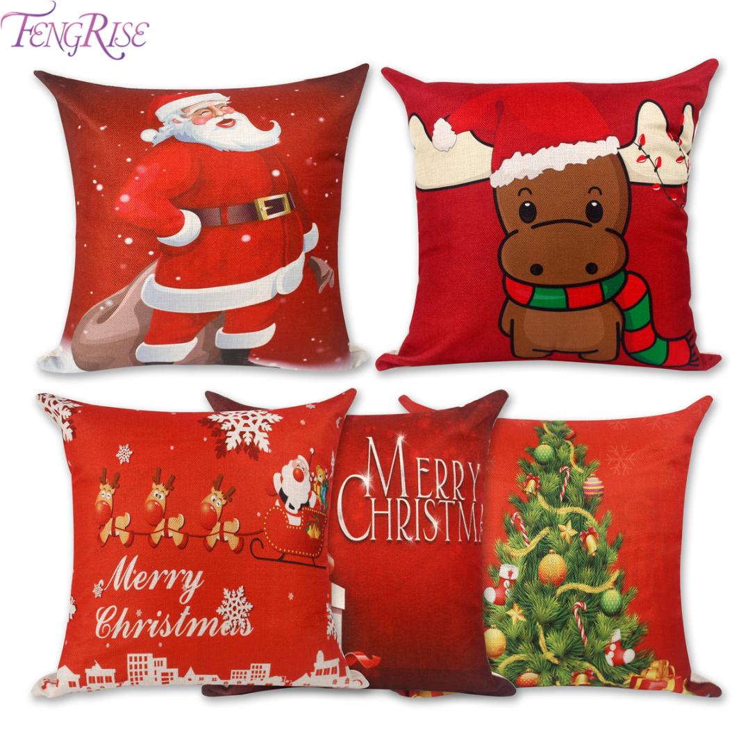 

FENGRISE Merry Christmas Decoration For Home Santa Claus Reindeer Pillow Case Christmas 2019 Xmas Navidad Happy New Year 2020