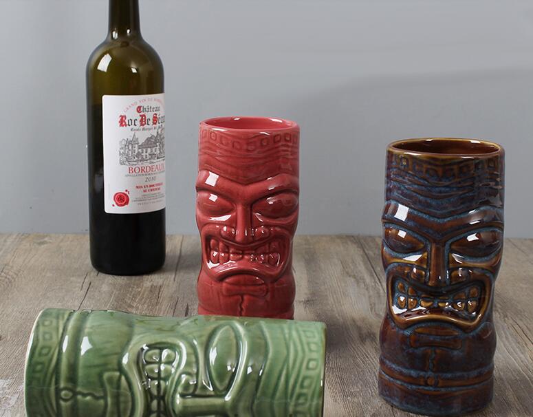 

Creative Red Wine Cup Mask Creative Tiki Mug Cocktail Cup Beer Wine Mug Ceramic Mugs Art Crafts Creative Hawaii Mugs