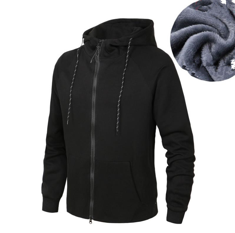 

Tech Fleece basketball hooded jacket Owen Space Cotton plus velvet running zipper cardigan hoodie NNKA-005ANNK, Black