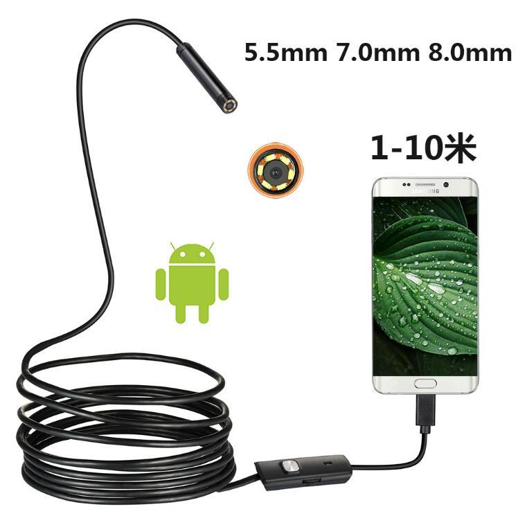 WangT 8.5mm Wireless Snake Camera,5.0 Megapixel HD Endoscope IP67 Waterproof Inspection Camera-for Industrial,plumbing Repair,Hardwire-2M