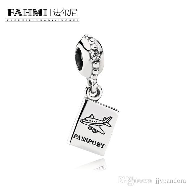 Pandora 100% 925 Sterling Silver New 1:1 791147CZ PASSPORT HANGING CHARM Charming Gift Original Fashion Jewelry Wholesale-image-546177135